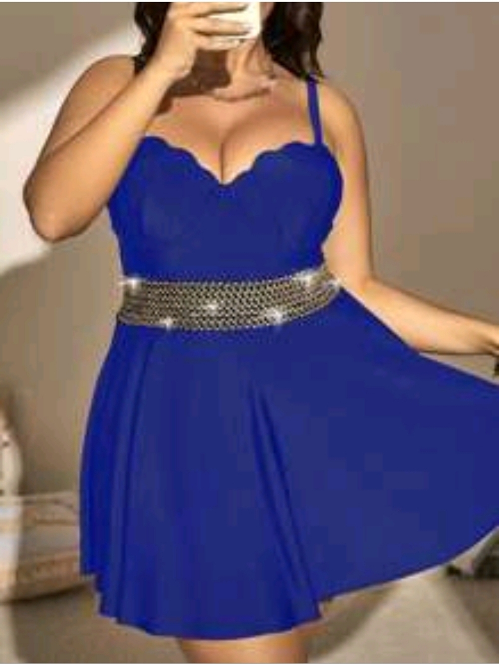 Royal Blue Swim Dress In Size 1X